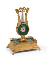 0688 totaal.jpg; 0688; Musical Lyre Shaped Clock with Cylinder MovementTafelklok met speelkam, lierklok
; uurwerk met speelkam